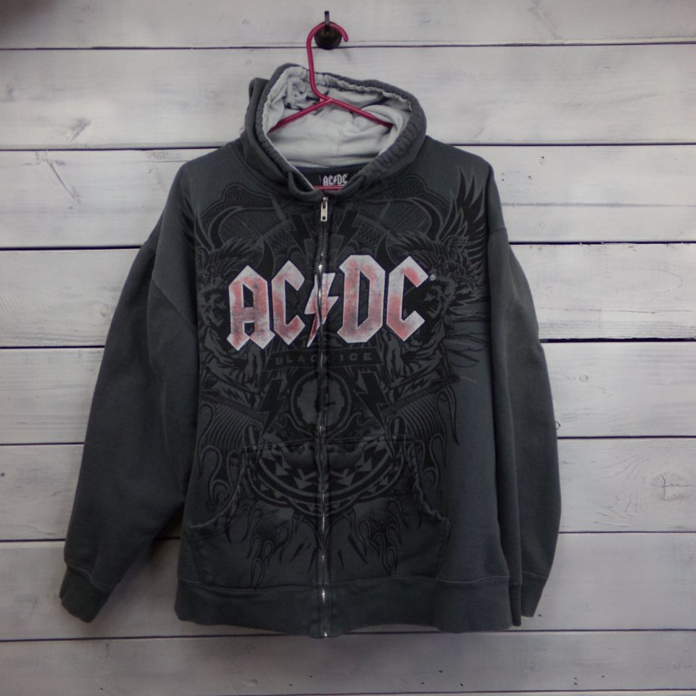ROCKWARE AC/DC Black Ice Hoodie-Black/Gray-XL